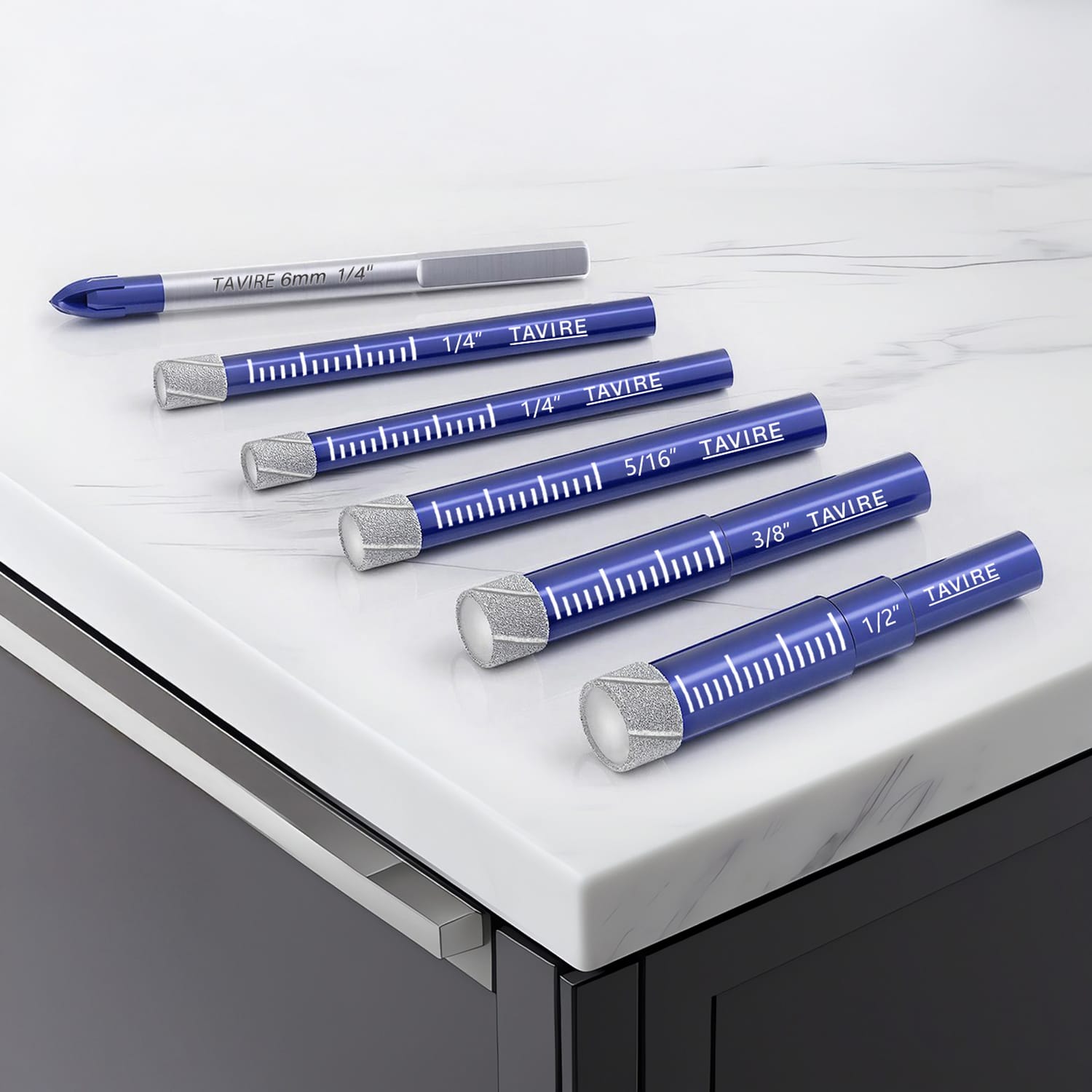 Tavire round shank diamond drill bits set